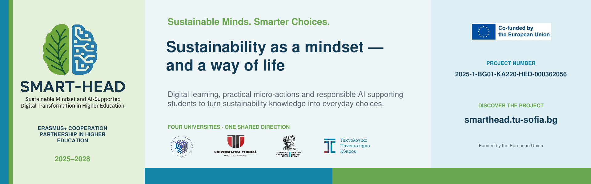 SMART-HEAD project banner: Sustainability as a mindset — and a way of life