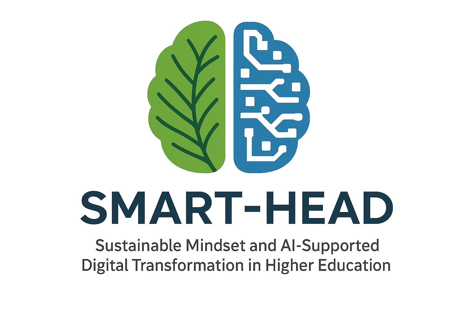 SMART-HEAD project logo: half leaf, half digital brain